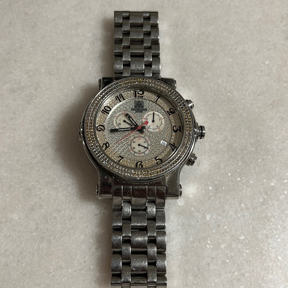 Big face diamond techno watch